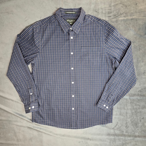 Eddie Bauer Other - Eddie Bauer Mens XL Slim Fit Wrinkle Resistant Navy Windowpane Button Down Shirt